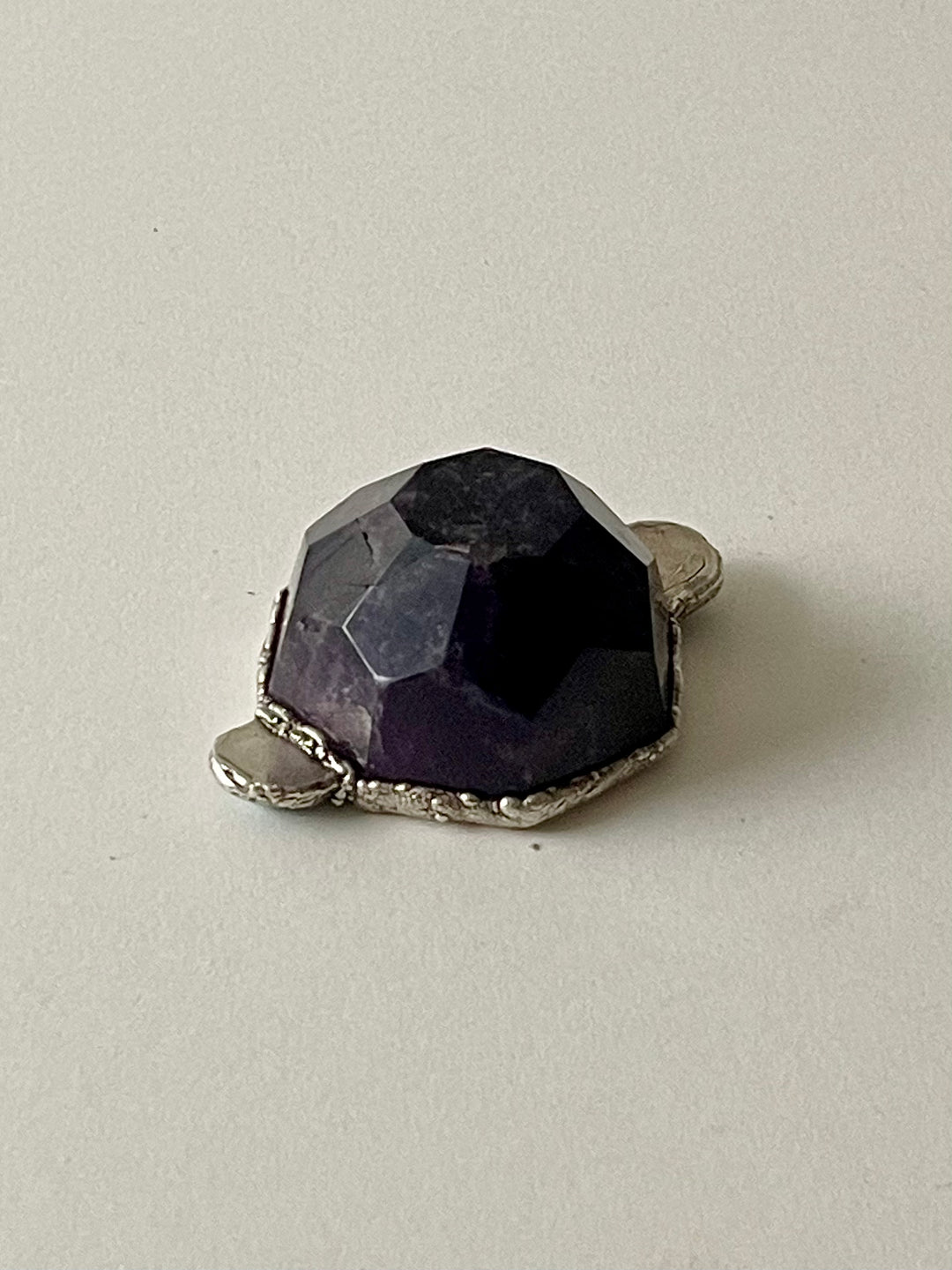 Silver mounted amethyst cup