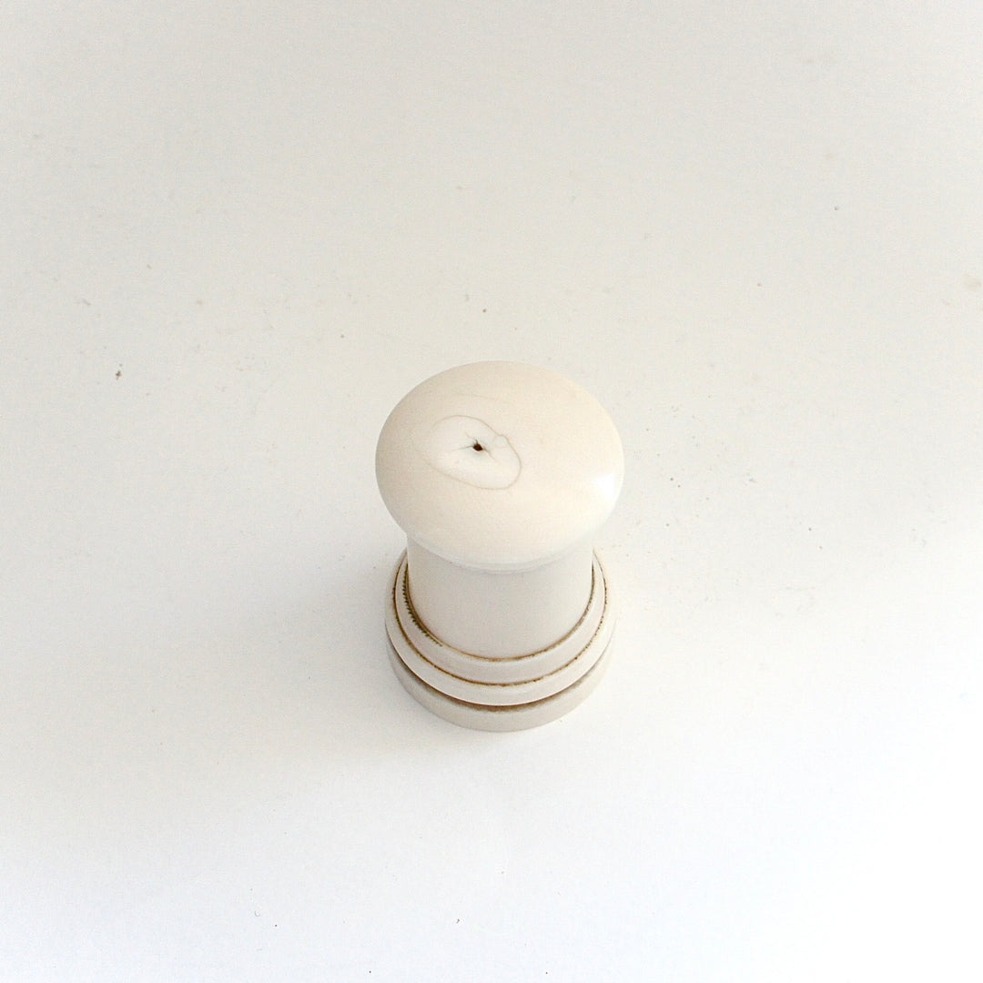 Cylindrical ivory box and Lid.