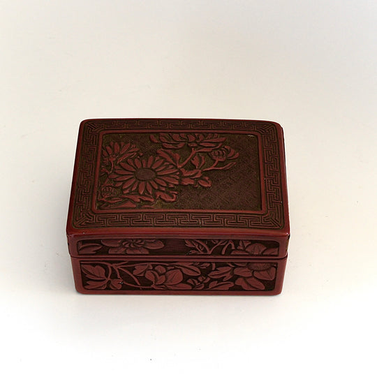 Lidded Cinnabar Lacquer Box.