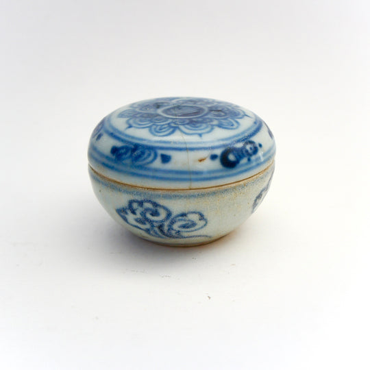 Antique Blue and White Vietnamese Covered Box