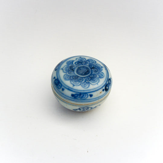 Antique Blue and White Vietnamese Covered Box